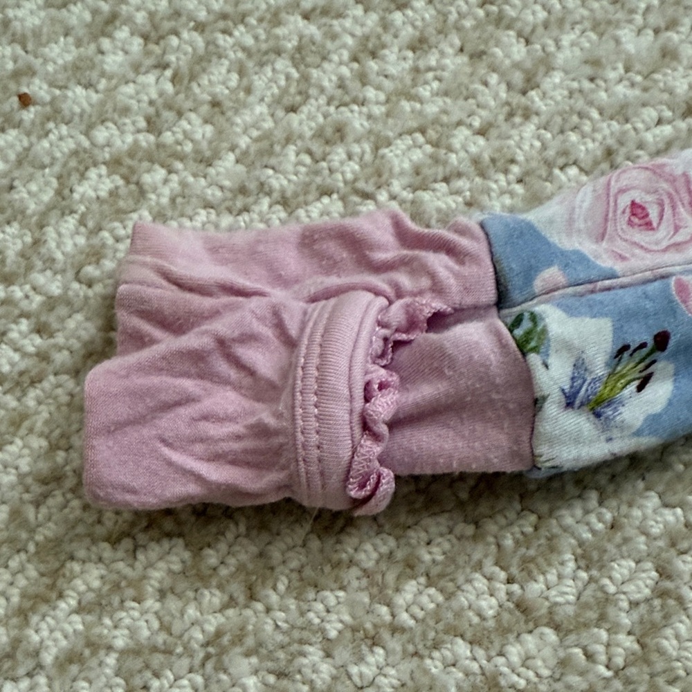 Floral Footie with Ruffles - Picture 5 of 7